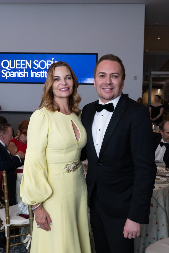 Micheline Newall, Adrian Dueñas at the Queen Sofia Spanish Institute awards evening at the Museum of Fine Arts, Houston. (Photo by Daniel Ortiz)