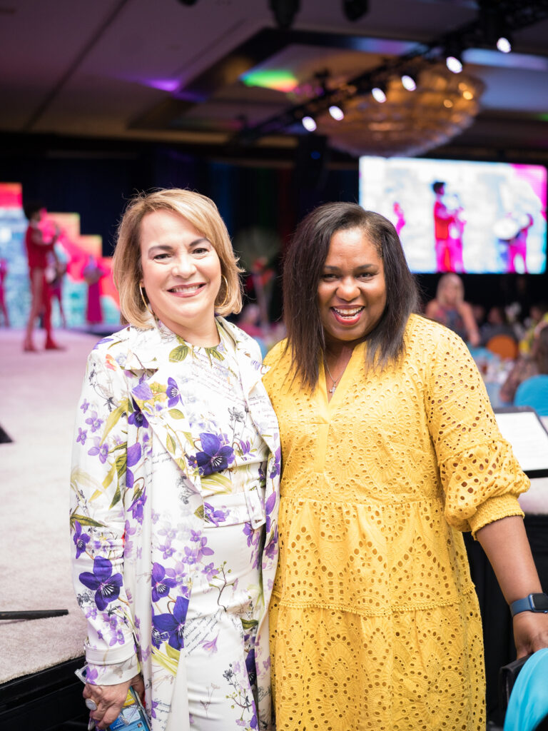 Rosei Hernandez, Paula Harris at the Latin Women's Initiative fashion show and luncheon. (Photo by Daniel Ortiz)