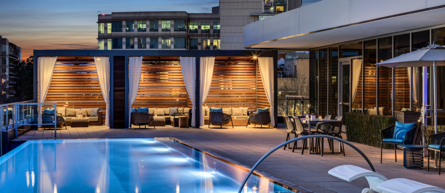 The Westin at The Woodlands brings pool power and day pass privileges are available.