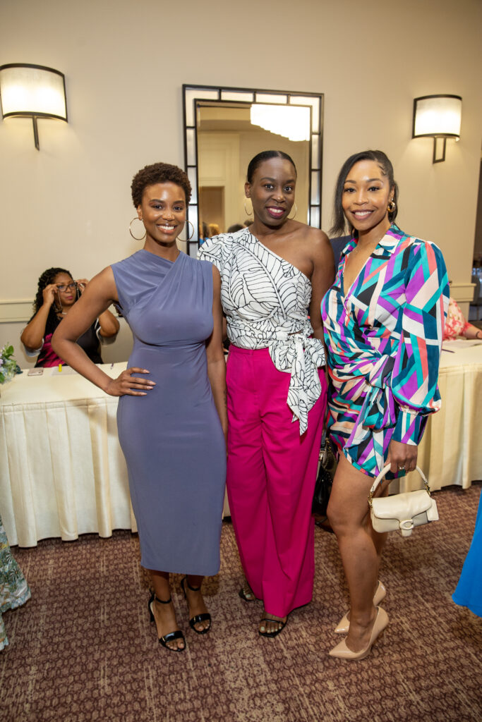 Shayla Meeks, Pinda Romain, Tiffany Nichols at the Arms Wide luncheon. (Photo by Jenny Antill)