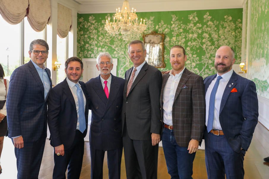 Stephen Lewis, Dr. John Cangelosi, Dr. Jim Muntz, David Wuthrich, Ross Robin, Tony Bradfield at the Men of Distinction awards luncheon. (Photo by Priscilla Dickson)
