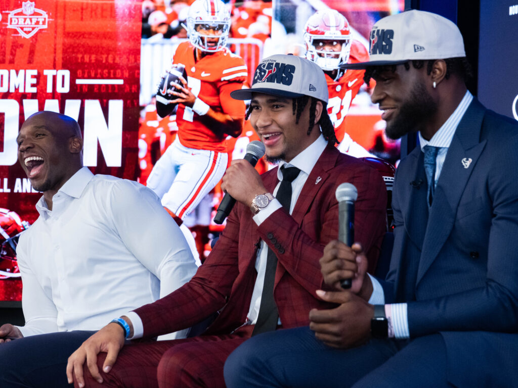 Houston Texans C.J. Stroud and Will Anderson Jr. will expected to be leaders as young players.  (Photo by F. Carter Smith)