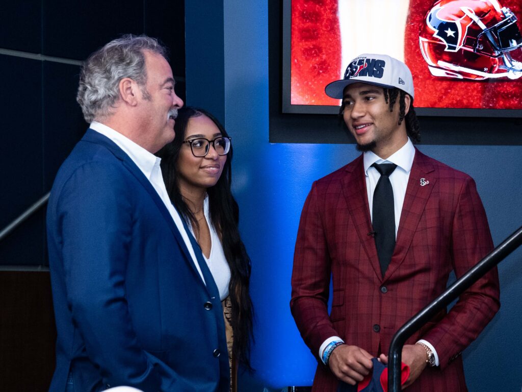 Houston Texans rookie quarterback C.J. Stroud knows that Texans owner Cal McNair is a believer. (Photo by F. Carter Smith)