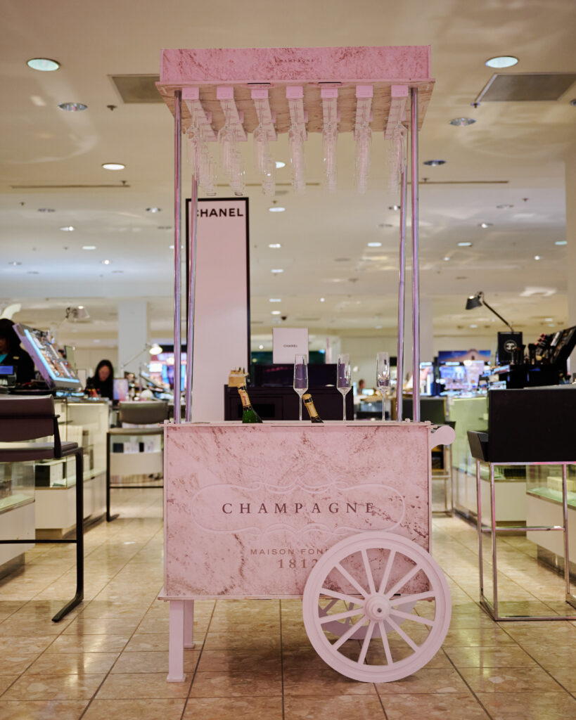 Champagne cart at the activation (Photo by Jonathan Zizzo)