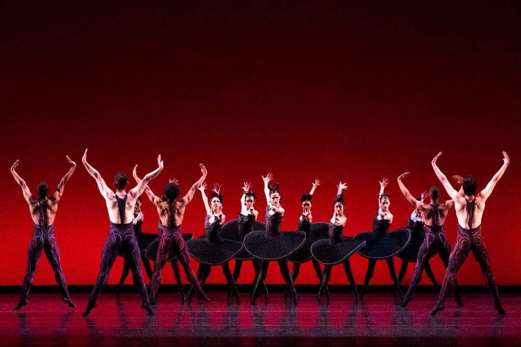 Artists of Houston Ballet in Stanton Welch's "Divergence." (Photo by Lawrence Elizabeth Knox. Courtesy Houston Ballet)