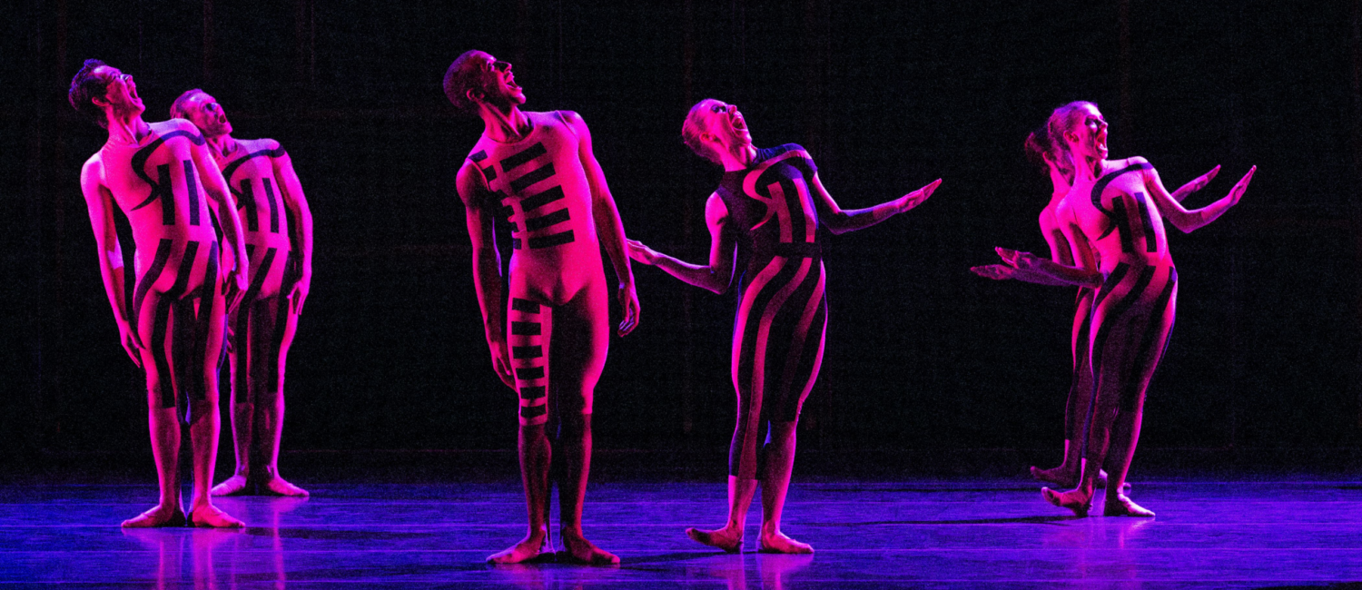 Artists of Houston Ballet in Aszure Barton’s “Angular Momentum.” (Photo by Lawrence Elizabeth Knox. Courtesy Houston Ballet)