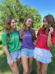 Geoff Blum’s triplets turned out to be the perfect models for Astros sideline reporter Julia Morales’ clothing line.