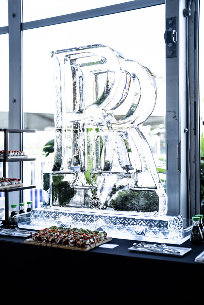 The Rolls-Royce ice sculpture at the at the Rolls-Royce Chevron Championship event.