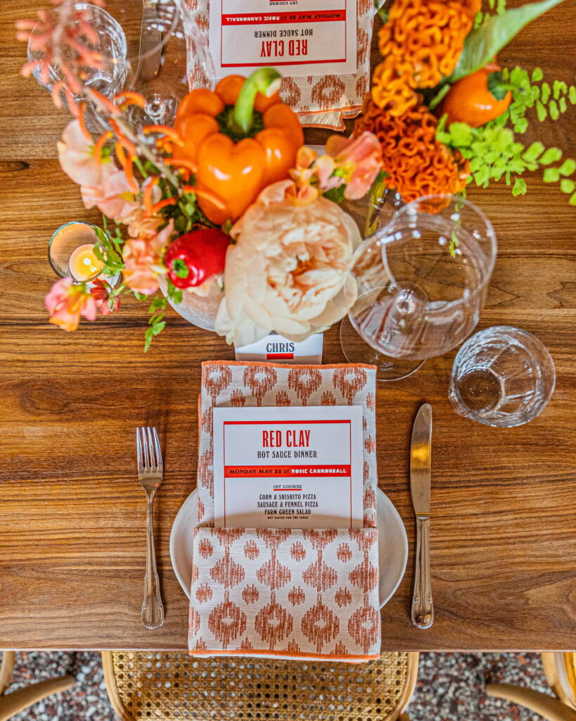 The menu included three courses especially designed to pair with Red Clay Hot Sauces. (Photo by Zachary Horst)