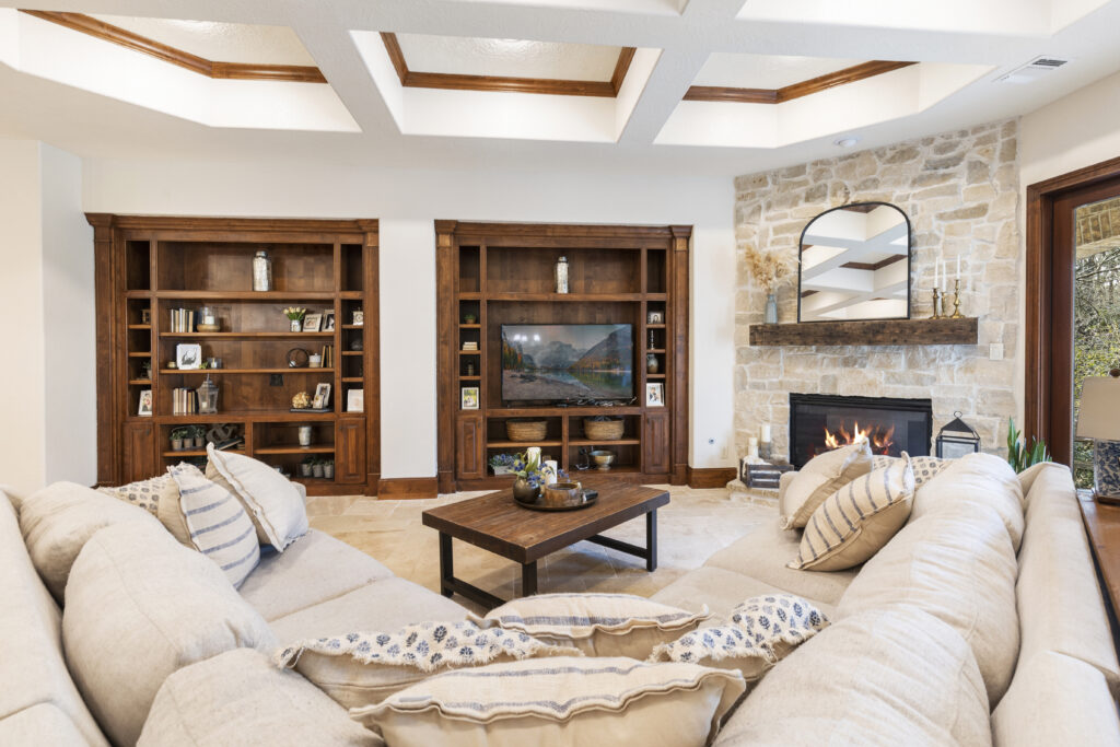 The spacious floor plan allows ample room for friends and family.