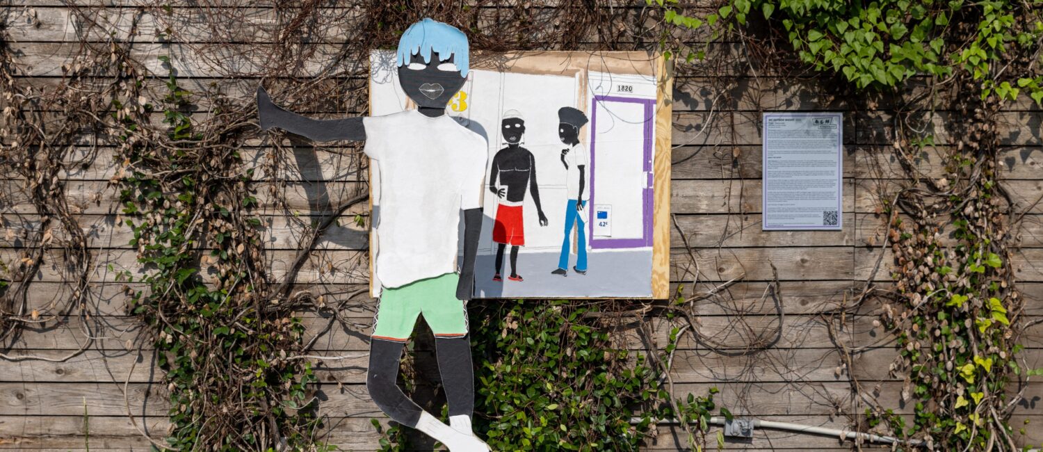 "WE OUTSIDE WIDDIT" by Tyler Deauvea at Art League Houston (Photo by Alex Barber, Courtesy of Art League Houston)