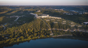 Aerial View of Four Seasons Private Residences Lake Austin (Rendering by DBOX for Austin Capital Partners)