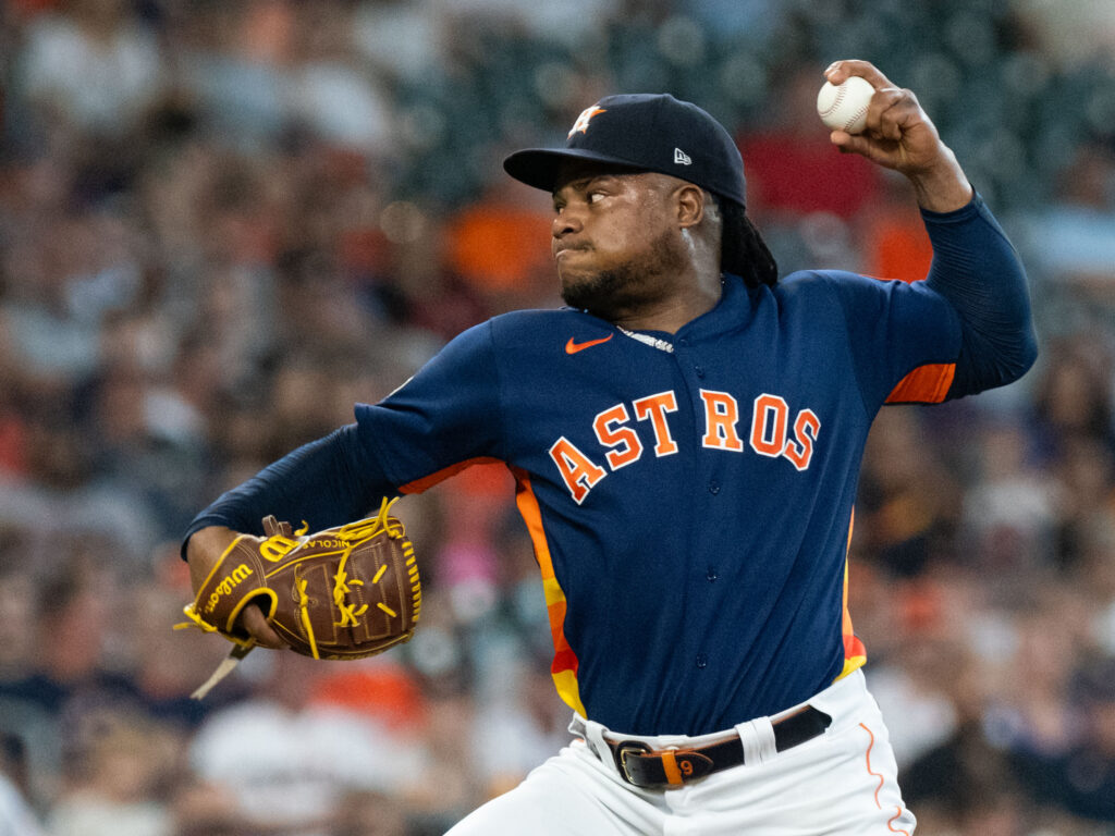 The want-to sometimes almost drips off Astros ace Framber Valdez. (Photo by F. Carter Smith)