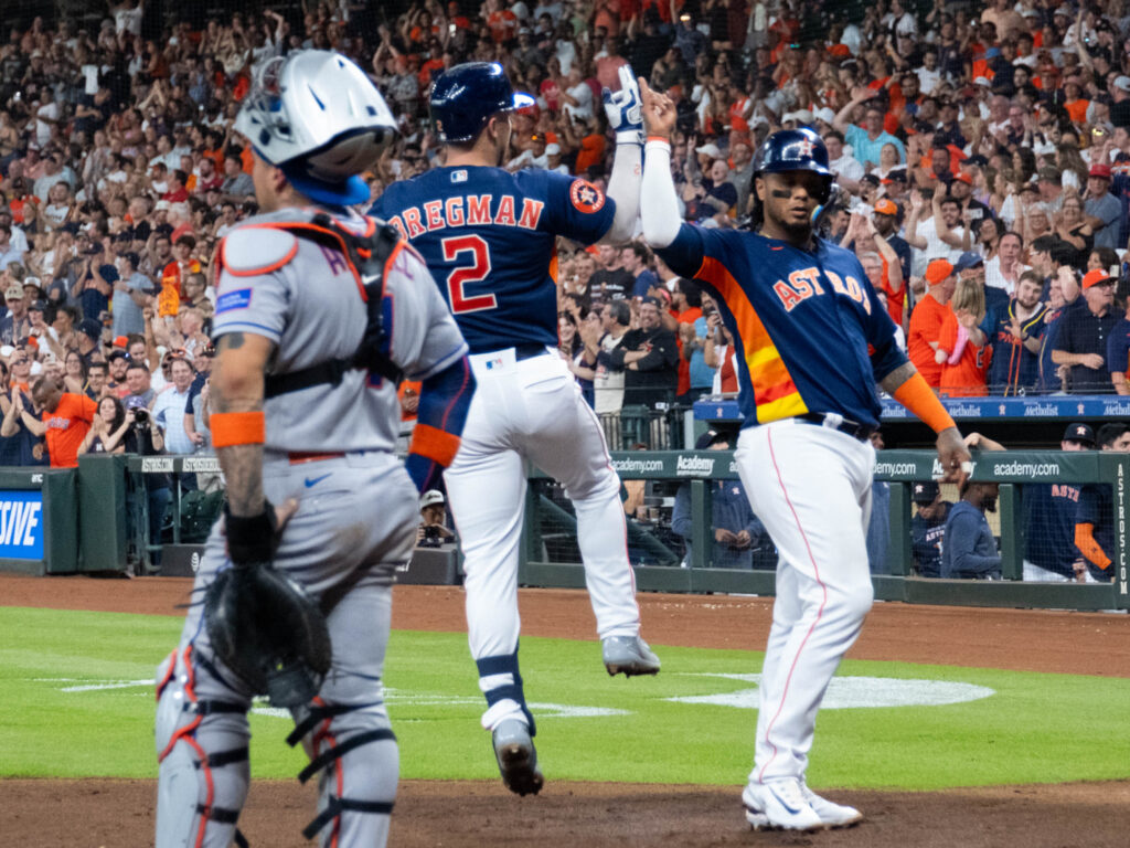Alex Bregman delivered the big blow — and most of the offense that Framber Valdez would need against the Mets. (Photo by F. Carter Smith)