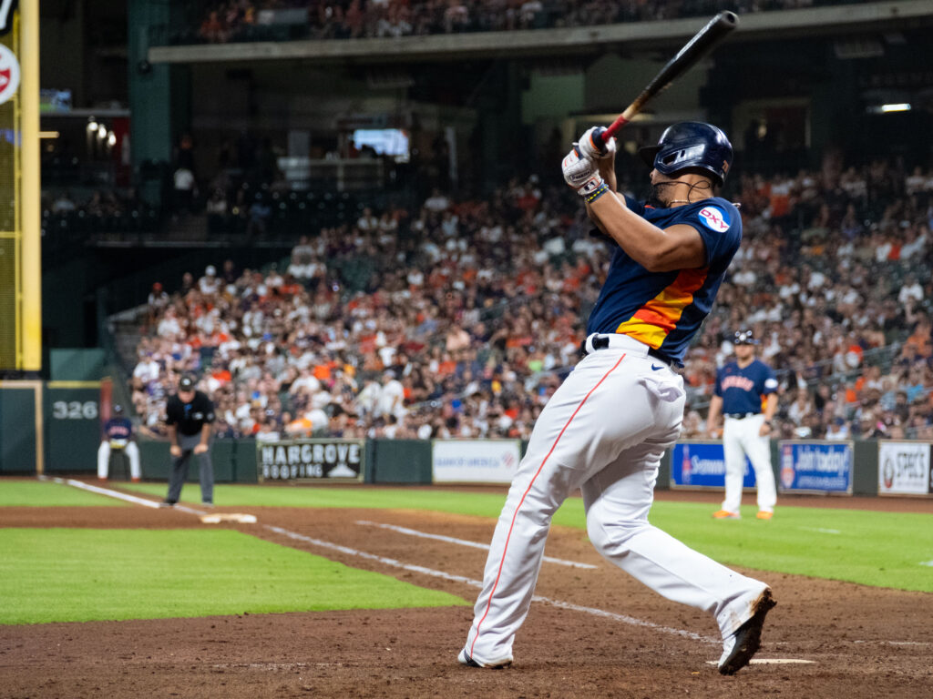 Houston Astros first baseman Jose Abreu may be finding his old power. (Photo by F. Carter Smith)