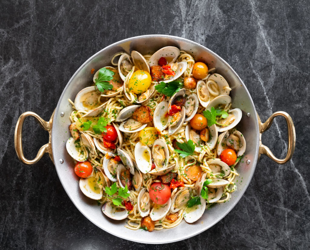 Spaghetti alle Vongole studded with Cherrystone clams and tomato is one of the dishes at Bari Ristorante. (Photo by Debora Smail)