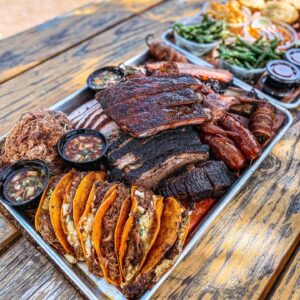 Hurtado’s Mexicue take includes birra tacos. This is one of the Best Barbecue Spots in Fort Worth.