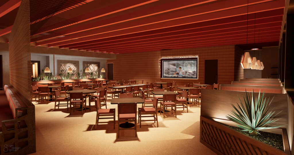 This is what the main dining room of the seventh location in River Oaks of Cyclone Anaya's will look like. (Rendering Courtesy of Gin Design)