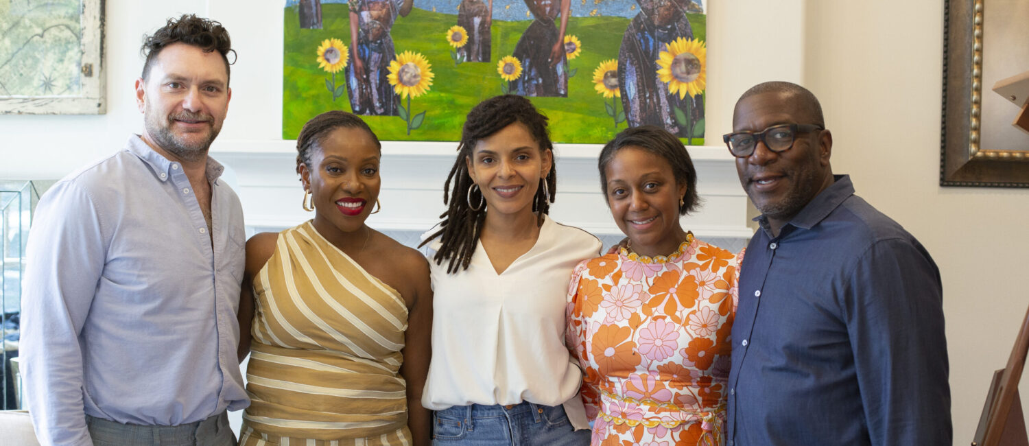 HAA CEO John Abodeely, Vernique Hutchinson Francis, Zsavon Butler, hosts Jakeen & Garfield Johnson at the March Emerging Collectors Brunch (Photo by Mark Francis)