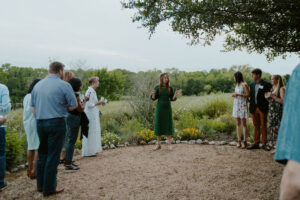 Event Chair Evo Lineberry in our Pollinator Garden.