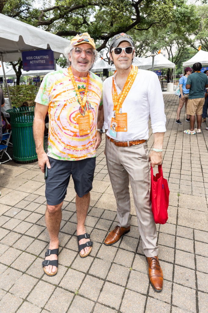 Glen Larner and Matthew Wettergreen at the Orange Show Art Car Parade (Photo by Emily Jaschke)