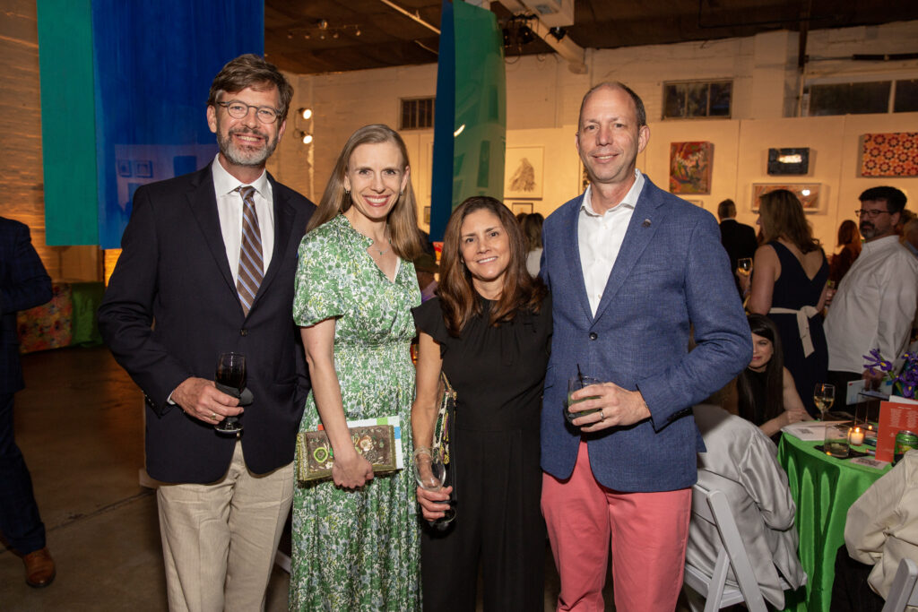 Patrick & Allison Miller, Cathy David at the 2023 Glasstire Party & Auction (Photo by Jenny Antill Clifton)