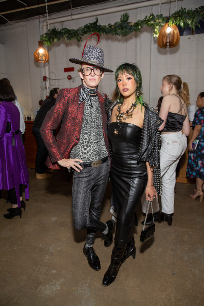 Alton DuLaney, Cat Yue at the 2023 Glasstire Party & Auction (Photo by Jenny Antill Clifton)