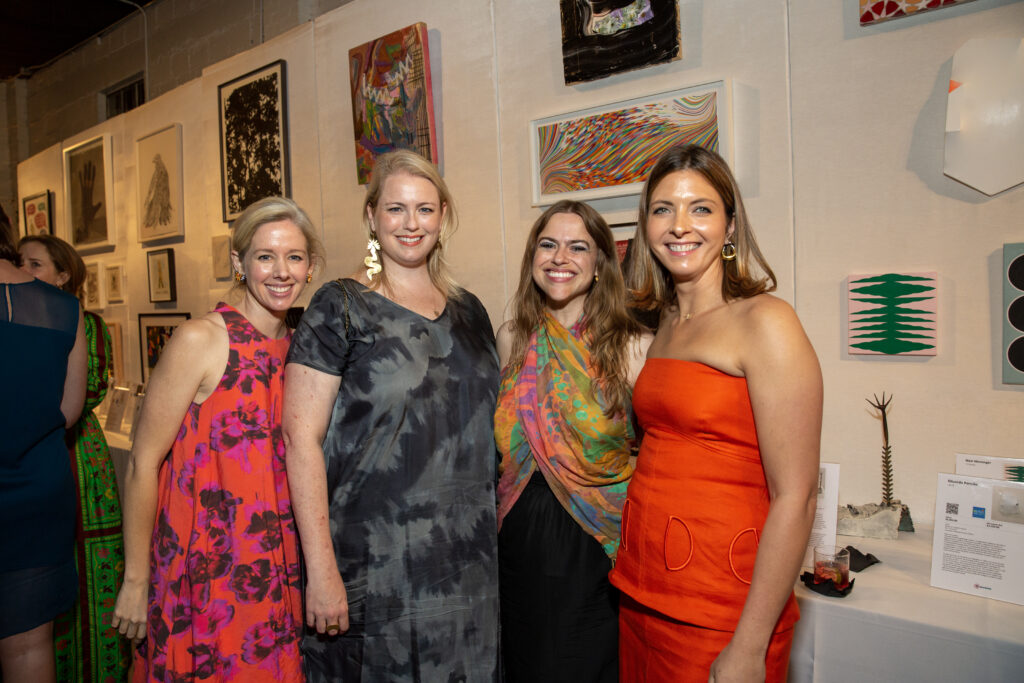 Mary Senkel, Andrea Condara, Victoria Ridgeway, Georgia Fox at the 2023 Glasstire Party & Auction (Photo by Jenny Antill Clifton)