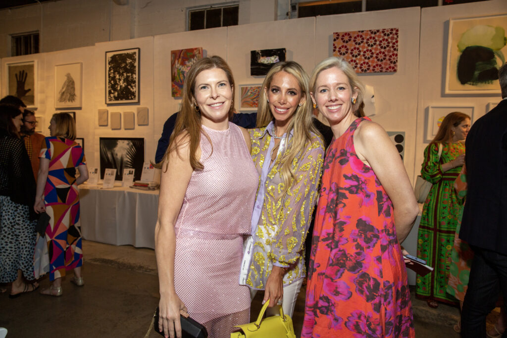 Molly Black, Liz Kappler, Mary Senkel at the 2023 Glasstire Party & Auction (Photo by Jenny Antill Clifton)