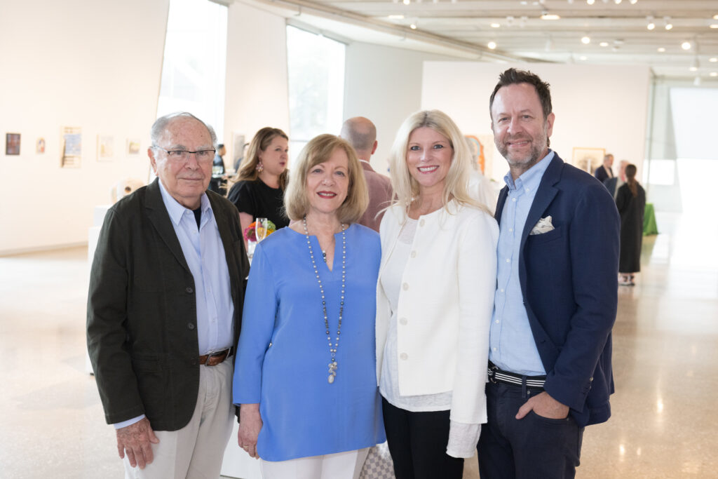 Jerome Schultz, Linda Walls, JoAnne Morris, Chris Walls at the Glassell School of Art 'weird' gala (Photo by Wilson Parish)