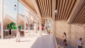 June – Mezzanine level galleries will overlook the inner courtyard at the National Juneteenth Museum.