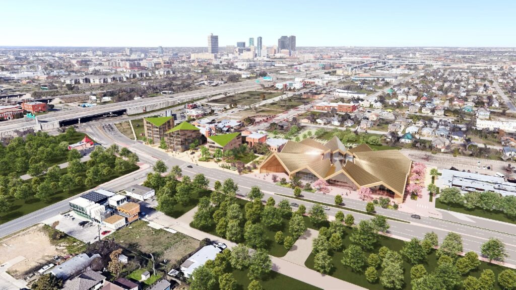 The site will be flanked by three buildings providing, among other things, mixed income housing. One named The Opal.