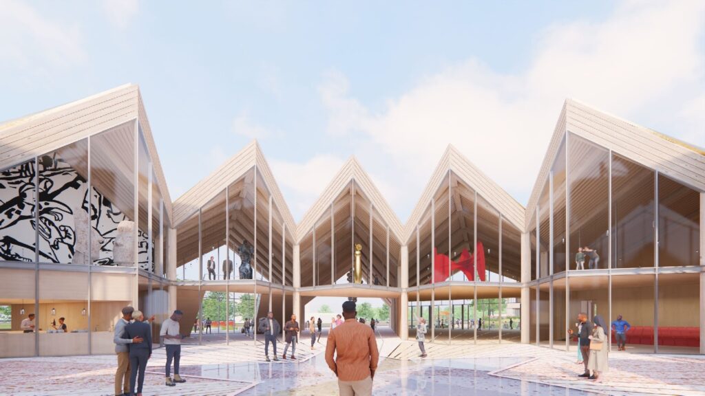 June – a single star will become a central feature in the courtyard’s terrazzo flooring.
