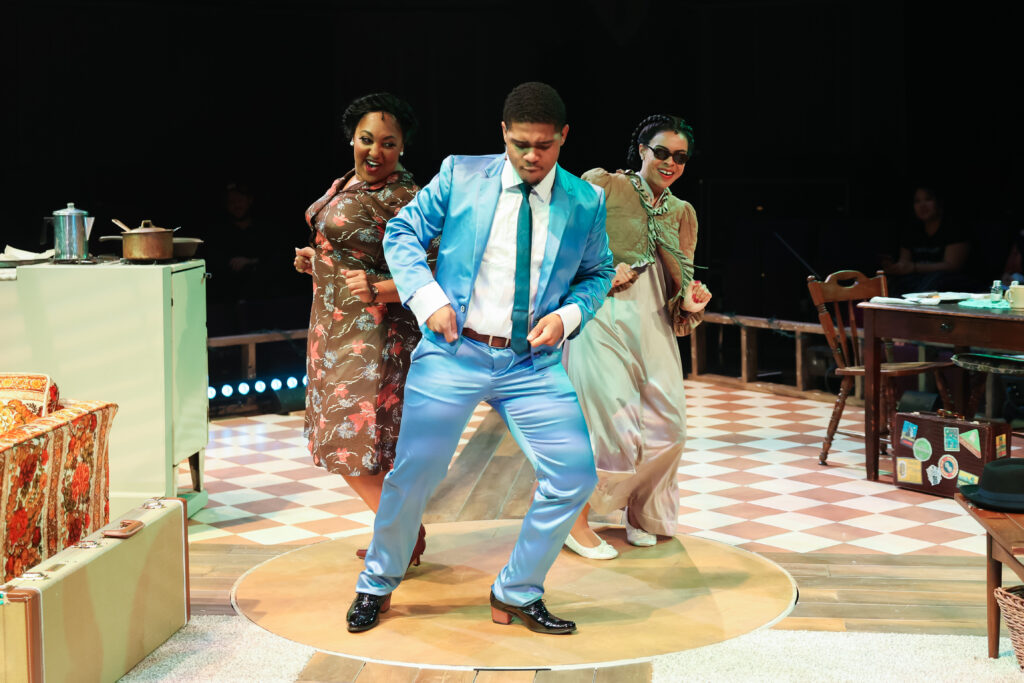 Kaleb Womack, Troi Coleman, and Sarah Sachi in Stages_Thunder Knocking On The Door_Production Photos_Photographer Melissa Taylor-113 (Photo by Melissa Taylor)