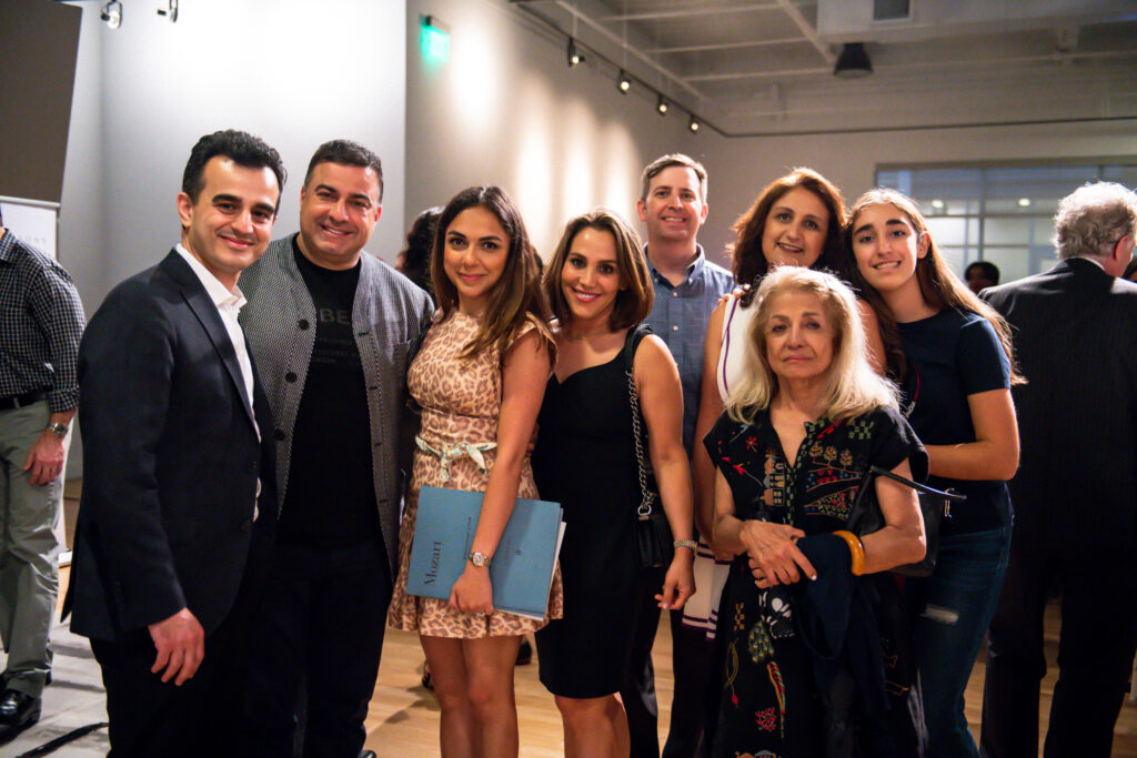 Dr. Khash Hematpour, Dr. Mike Bijan, Niloo Karbasian, Sepideh Bijan, Michael Chastant, Neda Chastant, Sheri Golbabaie, Eileen Chastan  at the Steinway physicians concert at MATCH. (Photo by Matthew Rood)