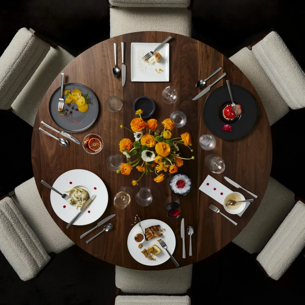 The table is set for a fine dining feast at Maiden. It will be prepaid and two to three hours in duration.