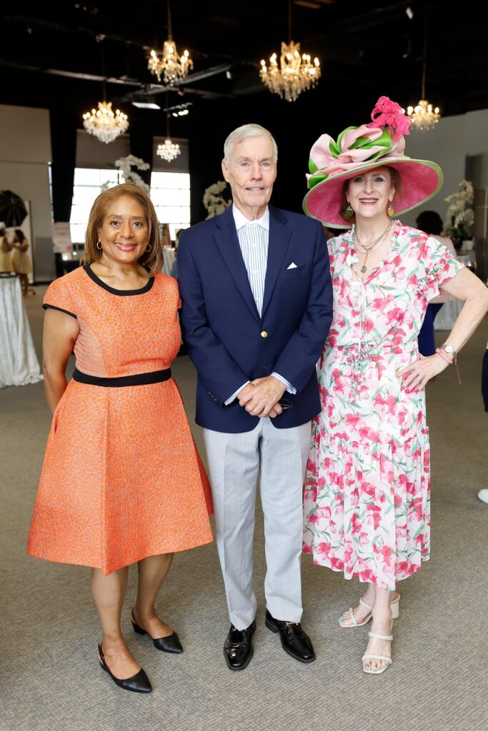 Marilyn Callahan, Jack Christie, Jana Phillips, winner of the best hat contest at The Big Brunch benefiting Children at Risk (Photo by Quy Tran)