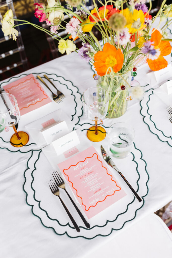 The Marlo Laz luncheon place settings at Park House Dallas