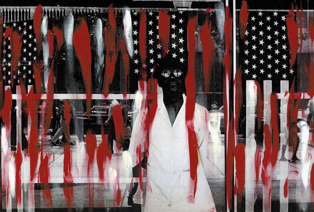 Ming Smith's "America Seen Through Stars and Stripes (Painted), New York," 1976. (Courtesy Contemporary Arts Museum Houston)