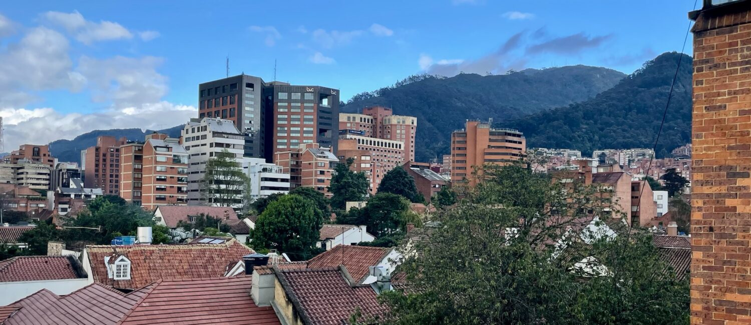 Rooftop View of Quinta Camacho, the city beyond, and the Andes Mountains. (Photo by Cole Von Feldt)