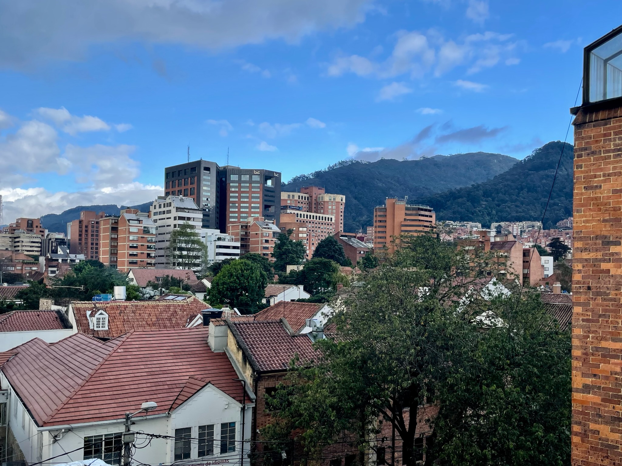 Rooftop View of Quinta Camacho, the city beyond, and the Andes Mountains. (Photo by Cole Von Feldt)