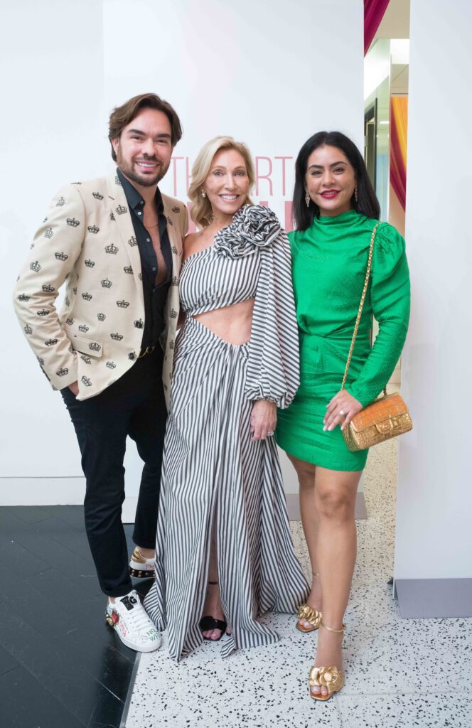 Rubens Franz, The Arts of Healing founder Lori Raijman, Elia Gabbanelli at The Art of Healing's Women in Medicine fashion event (Photo by Daniel Ortiz)