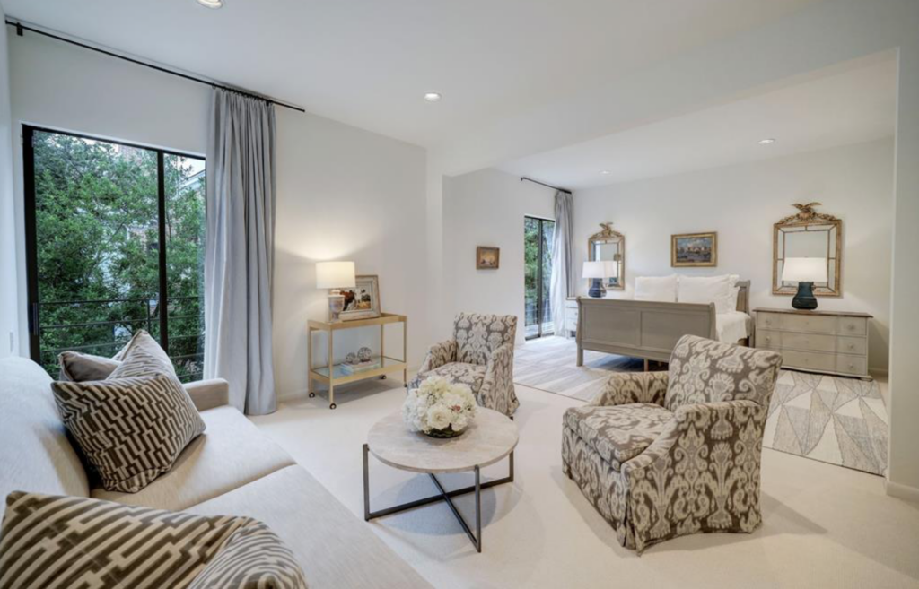 The primary bedroom at 3404 Chevy Chase. (Photo by TK Images)