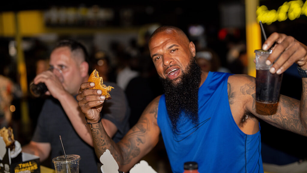 Rapper Slim Thug at the preview of Bun B's Trill Burgers brick and mortar hot spot. (Photo by Mark Champion)