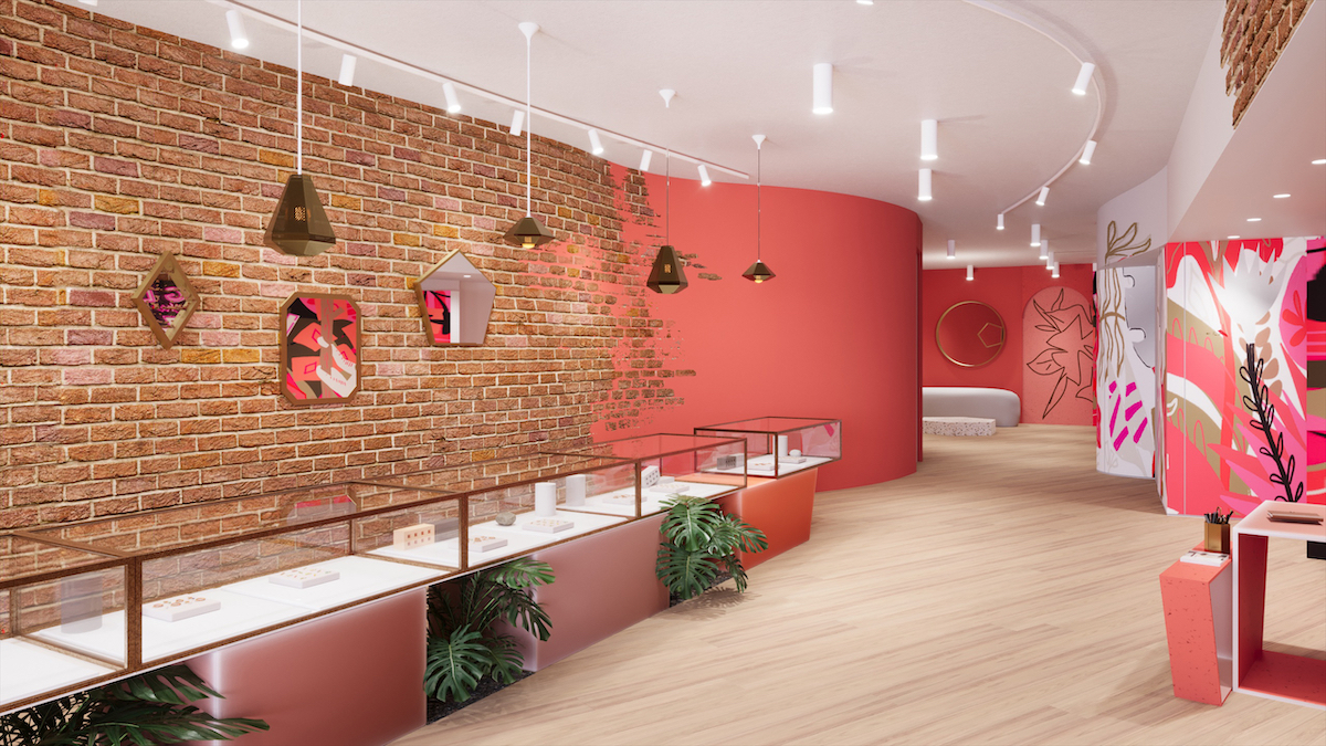 Wildlike Piercing Shop New York Rendering – Interior