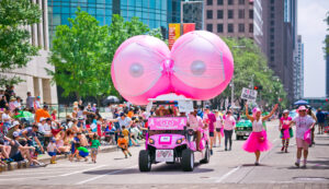 Save 2nd Base at the Orange Show Art Car Parade (Photo by Morris Malakoff and Danitza Ladwig)