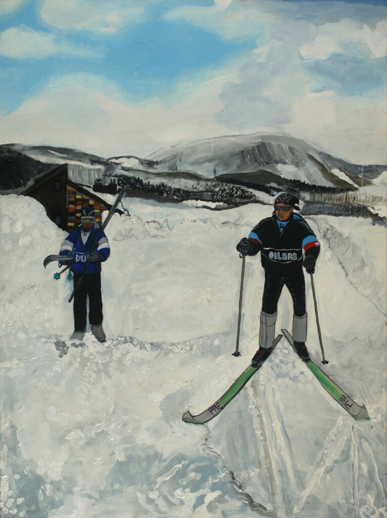 El Franco Lee II's "Blacks on Ice 2," 2011. This painting was inspired by a skiing trip El Franco Lee II and his childhood friend, Lucille's chef Chris Williams, took to Crested Butte, Colorado in 1993. (Courtesy El Franco Lee II)