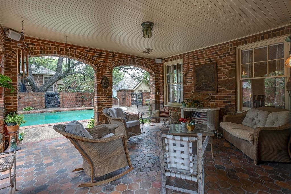 2424 Medford Court - the covered patio overlooking the pool.