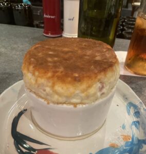 The jambon and gruyere cheese souffle is fresh and light at Rise.