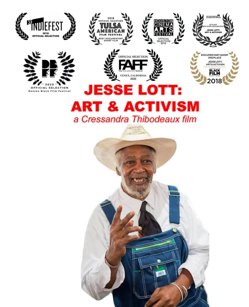 Cressandra Thibodeaux, filmmaker and executive director of independent cinema 14 Pews, directed an award-winning 2019 documentary focused on artist Jesse Lott entitled "Jesse Lott: Art & Activism." (Courtesy Cressandra Thibodeaux)